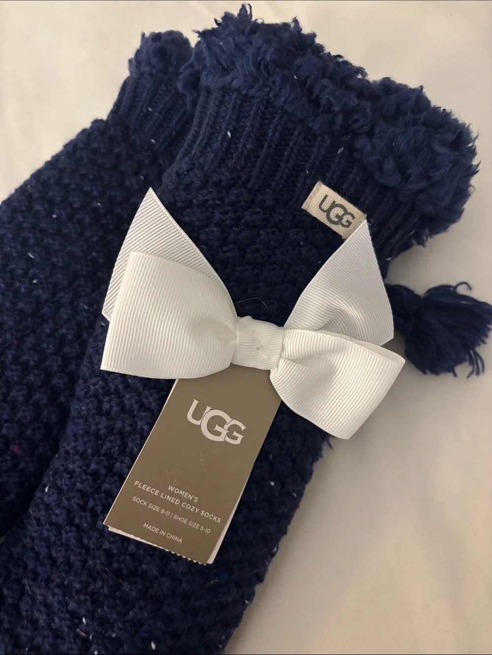 UGG Women’s Marlin Blue Fleece Lined Cozy Socks